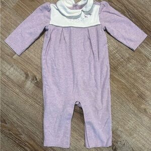 Janie and Jack 12-18 month Purple and White Dragonfly Baby Romper Pink Label